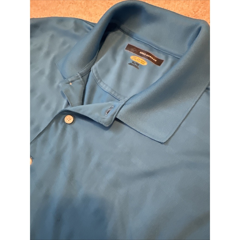 Greg‎ Norman  XL Blue Play Dry Golf Polo Activewear Men's Shirt